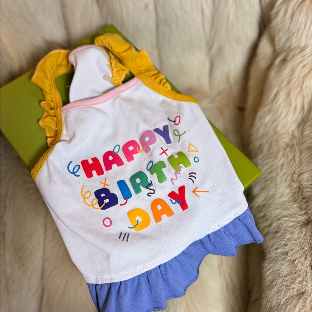 Colorful Birthday Dog Dress XS